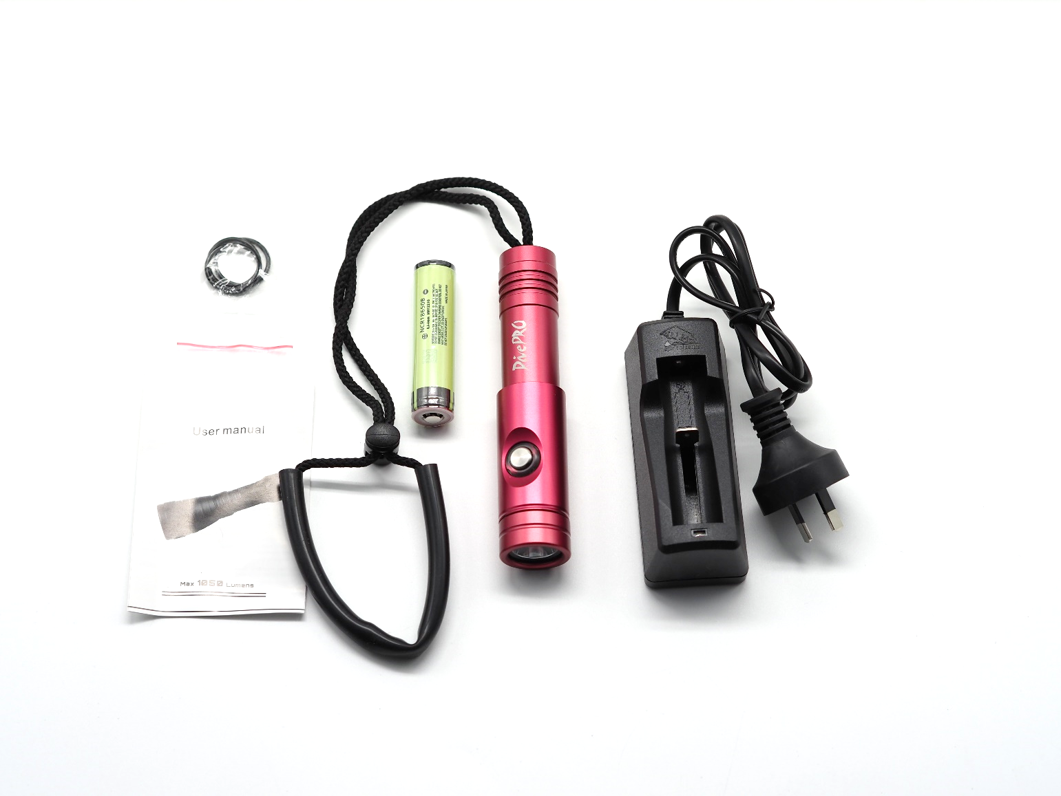 DivePRO Rechargeable LED Dive Torch Bicycle Flashlight Spearfishing Torch